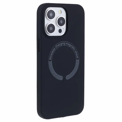 BJT Series For iPhone 12 Pro Max 6.7 inch Case Compatible with MagSafe TPU+Silicone Anti-drop Phone Shell - Black