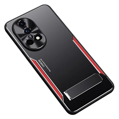 For Huawei nova 12 Ultra 5G / nova 12 Pro 5G Case Aluminum Alloy + TPU Kickstand Phone Cover - Red