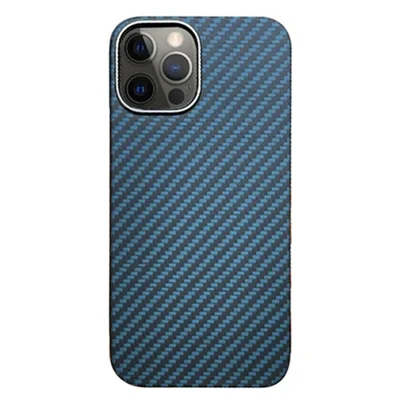 KZDOO For iPhone 15 Pro Cell Phone Case Aramid Fiber Slim-Fit Back Shell - Blue