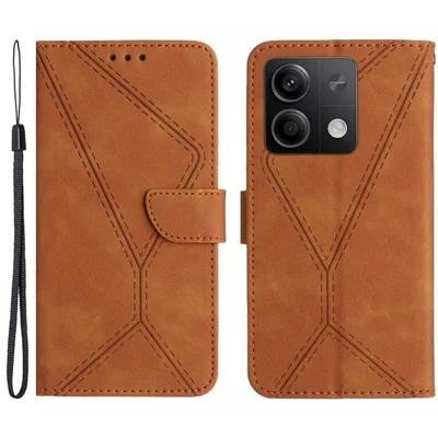 HT05 For Xiaomi Redmi Note 13 Pro 4G / Poco M6 Pro 4G Wallet Case Anti-Drop PU Leather Phone Cover - Brown