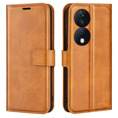 For Honor X7b 4G / 90 Smart Wallet Phone Case Magnetic Closure PU Leather Flip Cover - Yellow