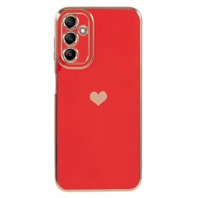 For Samsung Galaxy A13 5G Protective Case 6D Electroplating Love Heart TPU Phone Cover - Red