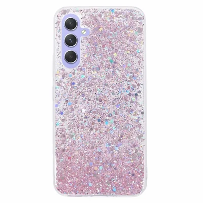 För Samsung Galaxy A05s 4G Mobiltelefonlåda Skålläkande Glittrig TPU-skal - Rosa