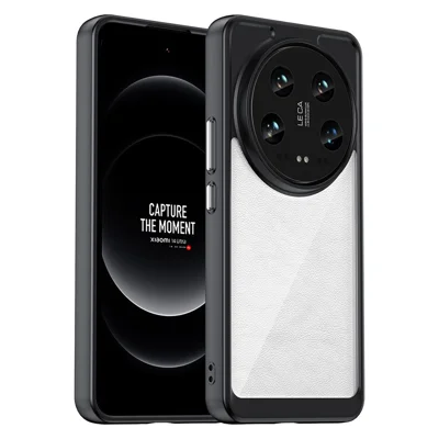 For Xiaomi 14 Ultra Case Drop-resistant TPU+Acrylic Phone Protective Cover  - Black