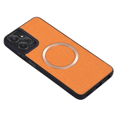 For Motorola Moto G 5G (2024) Magnetic Case Magnetic Case Cloth Texture TPU Phone Cover - Orange
