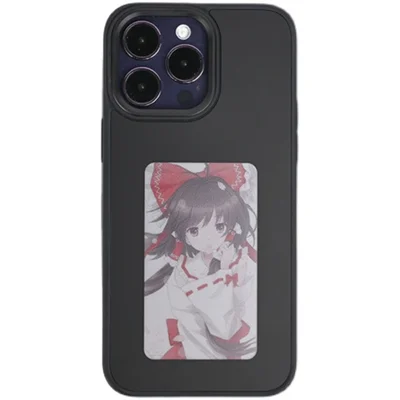 For iPhone 14 Pro NFC 3-Color E Ink Case Case DIY Pattern Customize PC+TPU Phone Cover