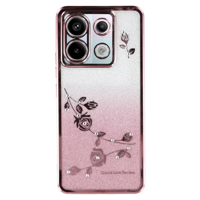KADEM For Xiaomi Redmi Note 13 Pro 5G / Poco X6 5G Cell Phone Cases Flower Design TPU Cover - Rose Gold