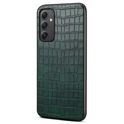 For Samsung Galaxy A35 5G Leather Back Case Crocodile Texture Protective Cover Shell - Green