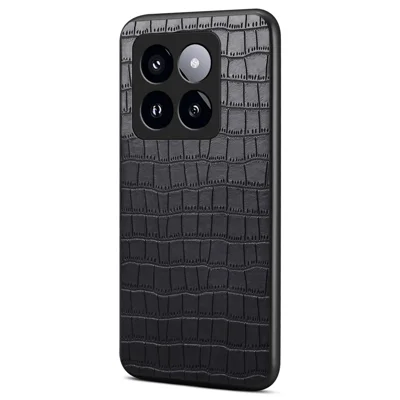For Xiaomi 14 Pro Case Crocodile Texture Anti-scratch Cell Phone Cover - Black