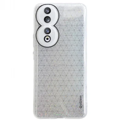 Q.COO For Honor 90 Pro Case TPU Phone Cover Aurora Effect Refracting - White