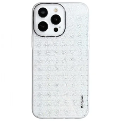Q.COO For iPhone 14 Pro TPU Case Shiny Aurora Effect Precise Cutouts Phone Cover - White