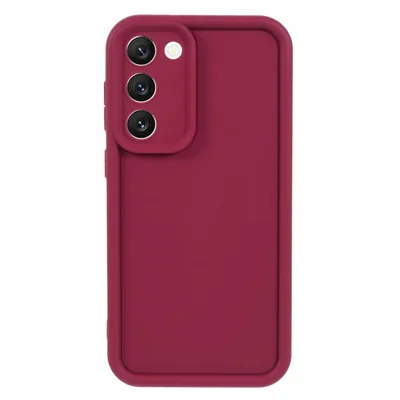 For Samsung Galaxy S23 Case Shockproof Soft TPU Fingerprint-free Phone Cover - Wine Red