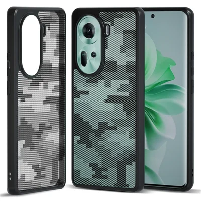 IBMRS For Oppo Reno11 5G (Global) Phone Case TPU+PC Dual-Layer Shockproof Protective Cover - Grid Camouflage
