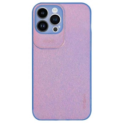 Q.COO Aurora Series for iPhone 14 Pro Case TPU+PET Phone Cover Shimmering Aurora Effect - Transparent Blue