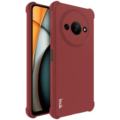 IMAK For Xiaomi Redmi A3 4G / Poco C61 4G TPU Case Matte Phone Cover Airbag Corner Protection - Red