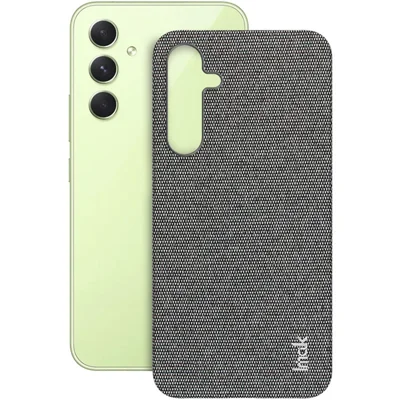 IMAK Ruiyi-serie voor Samsung Galaxy A55 5G hoesje met stofstructuur Leer+PC telefoon achterklep - Donkergrijs