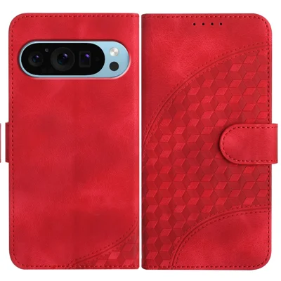 YX0060 For Google Pixel 9 Pro XL Case Elephant Head Pattern Leather Cell Phone Cover - Red