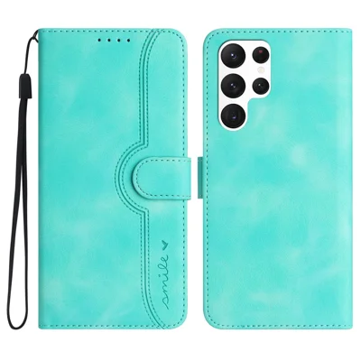 YX003 For Samsung Galaxy S24 Ultra Stand Case Anti-Drop Imprinted Leather Wallet Phone Cover - Baby Blue