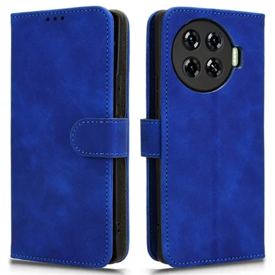 For TECNO Spark 20 Pro+ Case Flip PU Leather+TPU Drop-Resistant Phone Cover - Blue