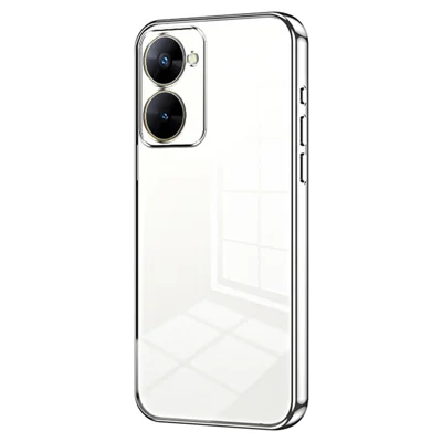 For Realme V30t Cell Phone Cases Anti-Scratch TPU Electroplating Phone Protector - Silver