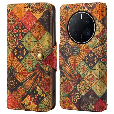 For Huawei Mate 50 Pro 4G Phone Case Floral Printing Wallet Leather Cover with Stand - Autumn / Yellow