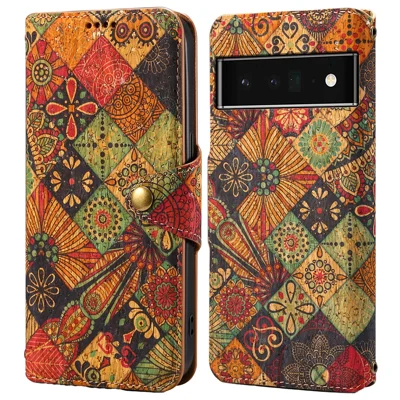 For Google Pixel 6 Pro 5G Leather Cover Floral Printing Drop-Proof Wallet Phone Case with Stand - Autumn / Yellow