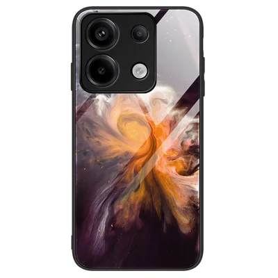 For Xiaomi Redmi Note 13 Pro 5G / Poco X6 5G Case Tempered Glass Back Phone Cover with Marble Pattern - DL01