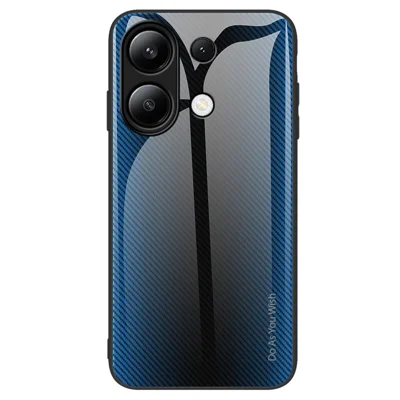 For Xiaomi Redmi Note 13 4G Case Tempered Glass+TPU Drop-proof Phone Cover - Baby Blue