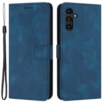 For Samsung Galaxy A14 4G / 5G Case PU Leather Stand View Bookstyle Phone Cover - Blue