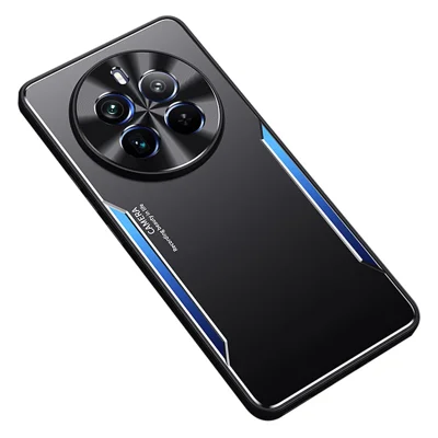 For Realme 12 Pro 5G / 12 Pro+ 5G Case Aluminium Alloy+TPU Ultra Slim Shockproof Phone Cover - Blue