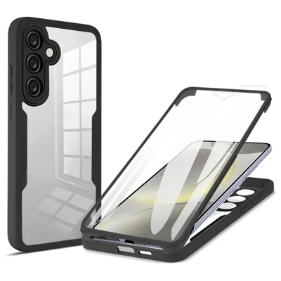 For Samsung Galaxy A55 5G Clear Case Acrylic+TPU Anti-drop Phone Cover with PET Screen Protector