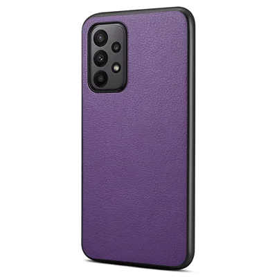 For Samsung Galaxy A23 4G / A23 5G (Global Version) Case PU Leather+PC+TPU Shock-Absorbent Mobile Phone Cover - Purple