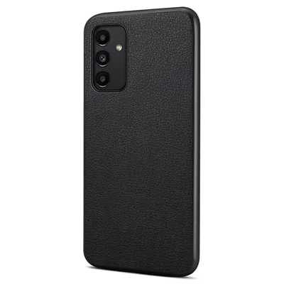 For Samsung Galaxy A13 5G Case PU Leather Calf Texture Shockproof Protective Back Cover - Black