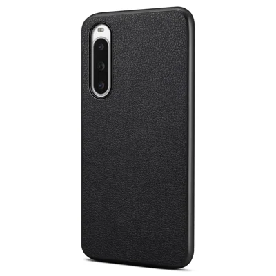 For Sony Xperia 10 V Case Anti-Scratch PU+PC+TPU Hybrid Phone Cover - Black