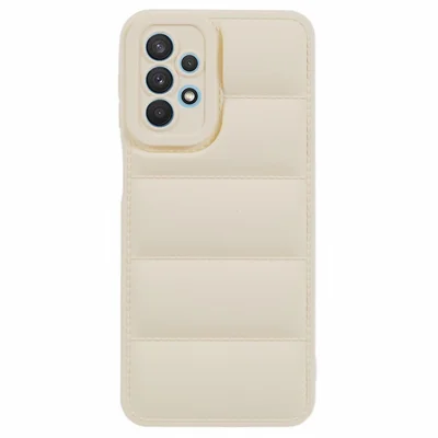 JTW Series For Samsung Galaxy A32 4G (EU Version) TPU Case Rubberized Down Jacket Back Phone Cover - White