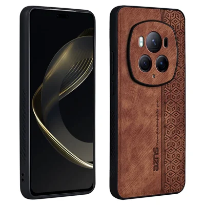 AZNS For Honor Magic6 Pro 5G Case PU Leather Coated TPU Scratch Resistant Phone Cover - Brown