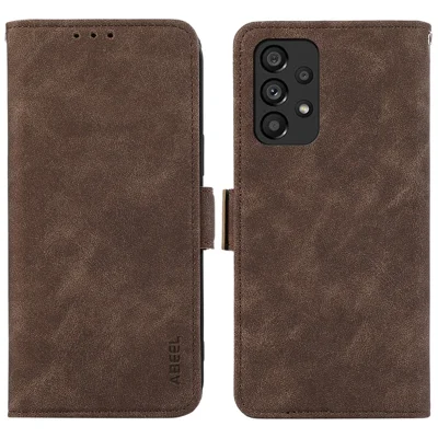 ABEEL For Samsung Galaxy A52 4G / 5G / A52s 5G Case RFID Blocking Wallet Phone Leather Cover - Brown