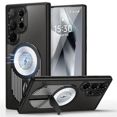 Voor Samsung Galaxy S24 Ultra hoesje met grafen warmteafvoer ontwerp Siliconen+PC telefoonhoesje - Zwart