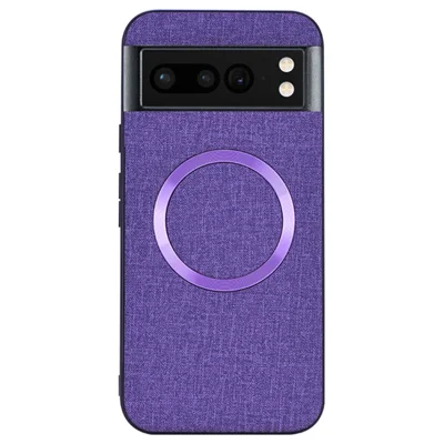 For Google Pixel 8 Pro Magnetic Case TPU+Cloth Dirt-Resistant Phone Cover - Purple