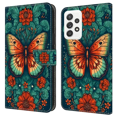 For Samsung Galaxy A23 5G (Global Version) / A23 4G Case Pattern Printing Leather Wallet Phone Cover - Butterfly