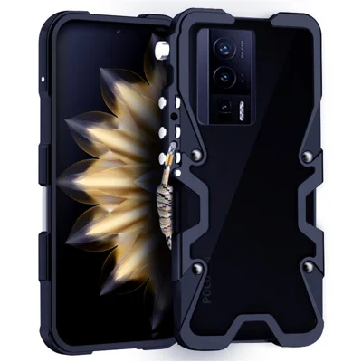 For Xiaomi Poco F5 Pro 5G / Redmi K60 5G / K60 Pro 5G Case Aluminium Alloy Drop-proof Phone Cover - Black