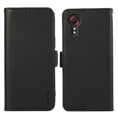 ABEEL For Samsung Galaxy Xcover 5 Stand Case RFID Blocking Wallet Cell Phone Cover - Black