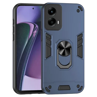 For Motorola Moto G Stylus 5G (2024) Case Kickstand PC+TPU Cover Support Magnetic Car Mount - Blue