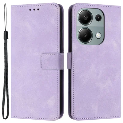 For Xiaomi Redmi Note 13 Pro 4G / Poco M6 Pro 4G Wallet Case Solid Color PU Leather Stand Phone Cover - Purple