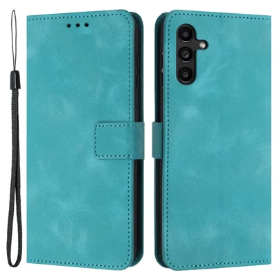 For Samsung Galaxy S23 FE Case Skin-touch PU Leather Wallet Folio Flip Phone Cover - Green