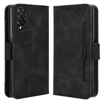 For TCL 505 T509K / T5094 Phone Case Multiple Card Slots Wallet Leather Cover - Black