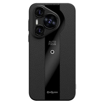 Q.COO voor Huawei Pura 70 hoes Schokbestendige PU leer+TPU+Acryl telefoonhoes - Zwart
