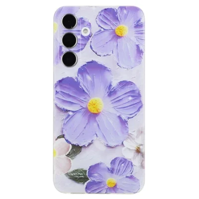 Obudowa do Samsung Galaxy S24 z nadrukiem wzoru, miękka tylna osłona z tworzywa TPU - fioletowe kwiaty