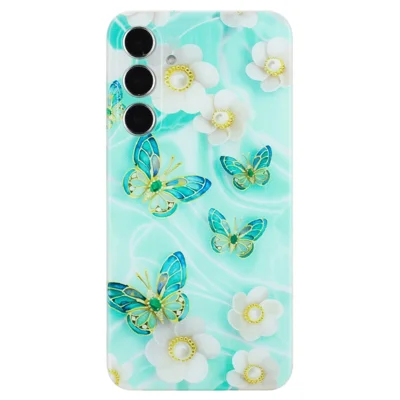 For Samsung Galaxy S24+ Case Pattern Printing Soft TPU Phone Cover - Butterfly and Flower