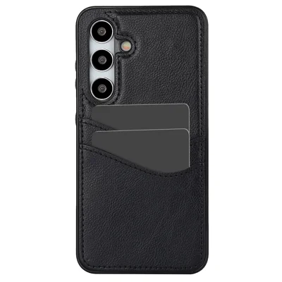 For Samsung Galaxy S24 PU+TPU Phone Cover Card Slot Design Mobile Phone Case Shell - Black